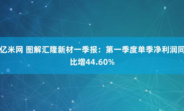 亿米网 图解汇隆新材一季报：第一季度单季净利润同比增44.60%
