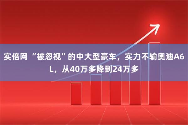 实倍网 “被忽视”的中大型豪车，实力不输奥迪A6L，从40万多降到24万多