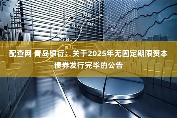 配查网 青岛银行：关于2025年无固定期限资本债券发行完毕的公告