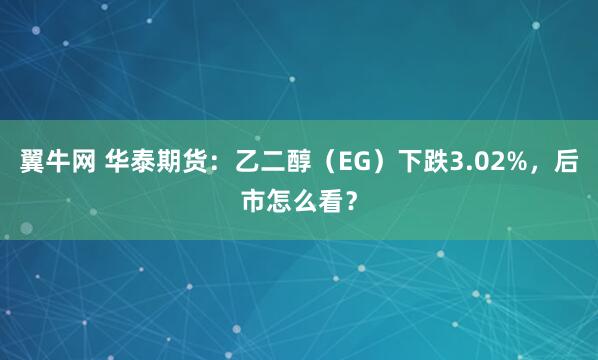 翼牛网 华泰期货:乙二醇(EG)下跌3.02%,后市怎么看?